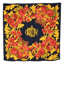 Christian Dior Pre-Owned foulard en soie à imprimé baroque - Bleu