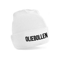 Oliebollen muts unisex - one size - wit - apres-ski muts One size  -