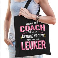 Gewone vrouw / coach cadeau tas zwart voor dames - Feest Boodschappentassen