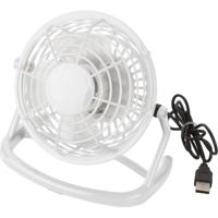 Mini bureau ventilator - USB - wit - 15 cm - verkoeling - tafelventilator