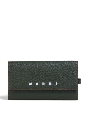 Marni porte-clés en cuir à logo imprimé - Vert