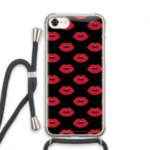 Lips: iPhone 8 Transparant Hoesje met koord