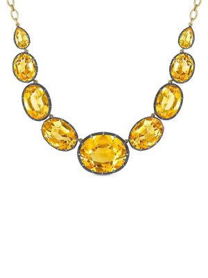 FRED LEIGHTON collier Semi Riviere en or 18ct orné de citrine