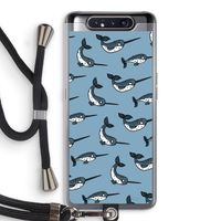 Narwhal: Samsung Galaxy A80 Transparant Hoesje met koord Narwhal: Samsung Galaxy A80 Transparant Hoesje met koord