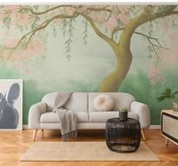 Etherische kersenbloesem foto behang woonkamer