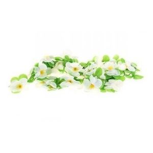 Fiets stuur versiering bloemenslinger wit groen 220 cm   -
