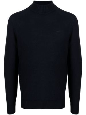 BOSS pull à logo brodé - Bleu