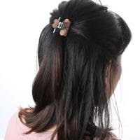 Mode vrouwen haar klauw elegante mini eenvoudige kleurrijke Bun haaraccessoires (koffie)