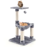 Multi-level Kattenboom Soft Wrapped Kattenboom met Knusse Hangmat Grijs