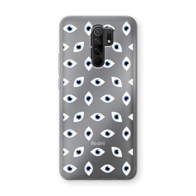 Eyes pattern: Xiaomi Redmi 9 Transparant Hoesje