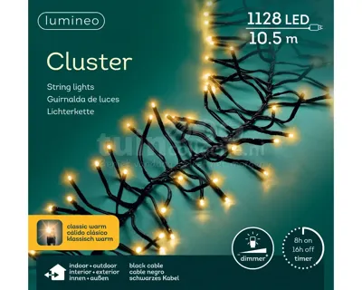 Clusterverlichting 1128 LED 10,5m CW