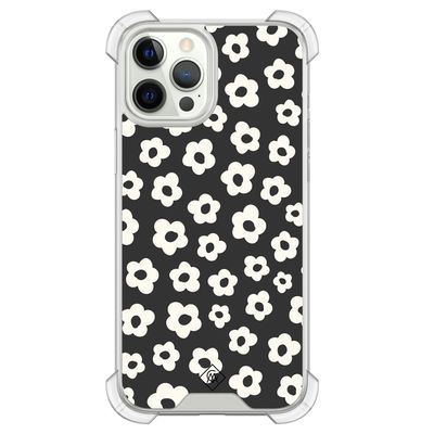 iPhone 12 (Pro) shockproof hoesje - Retro bloempjes