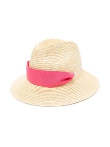 Piccola Ludo chapeau de paille à détail de ruban - Rose