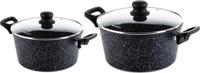 Westinghouse Kookpannenset Black Marble ø 24, 28 cm - inductie en alle andere warmtebronnen - 2 Delig