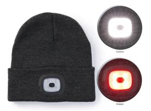 Technosmart Muts met LED Verlichting - Grijze Beanie - Unisex - One Size - Warme Hardloopmuts