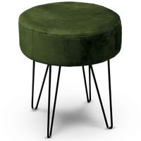 Unique Living Kruk Davy - velvet - groen - metaal/stof - D35 x H40 cm   -