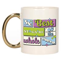 Cadeau koffie/thee mok - de beste stagiair - van de wereld - goud - 300 ml - keramiek