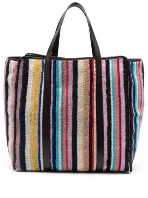 Missoni Home sac cabas en éponge à rayures - Marron