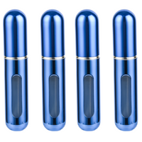 Mini Parfum Flesjes - 4-pack - Navulbaar - Reisflesjes - Parfumverstuiver - Glanzend Blauw - thumbnail