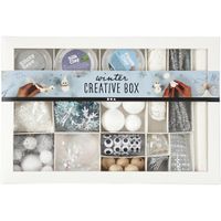 Creativ Company 54450 kerstornament Specifiek kerstversiering Klei, Papier, Polyfoam, Polystyreen, Zijde, Hout Zilver, Wit 16 stuk(s) - thumbnail