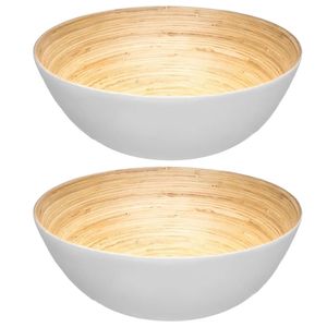 2x stuks secret de Gourmet Slakom/serveer schaaltjes - bamboe - D25 cm