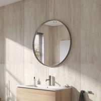 Ben Mimas ronde spiegel Ø80cm geborsteld RVS Ben Mimas ronde spiegel Ø80cm geborsteld RVS