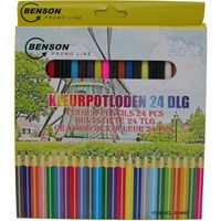 24x Kleur/teken potloden in verschillende kleuren voor kinderen en volwassenen   -