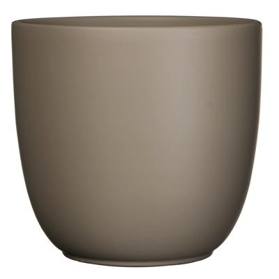Bloempot - taupe bruin mat - H28,5 x D31 cm - keramiek - voor kamerplant - plantenpot