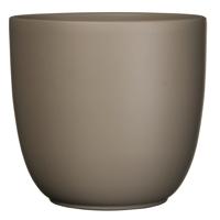 Bloempot - taupe bruin mat - H28,5 x D31 cm - keramiek - voor kamerplant - plantenpot