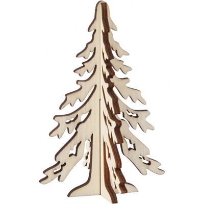 Creotime houten kerstboom 12,5 x 8,5 cm blank