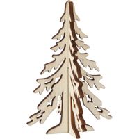 Creotime houten kerstboom 12,5 x 8,5 cm blank - thumbnail