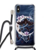 Vleermuizen Maan: iPhone XS Transparant Hoesje met koord