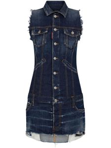 DSQUARED2 robe courte en jean à design sans manches - Bleu