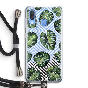 Geometrische jungle: Samsung Galaxy A40 Transparant Hoesje met koord