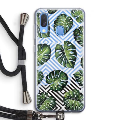 Geometrische jungle: Samsung Galaxy A40 Transparant Hoesje met koord