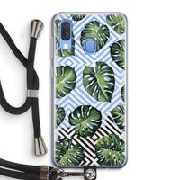 Geometrische jungle: Samsung Galaxy A40 Transparant Hoesje met koord