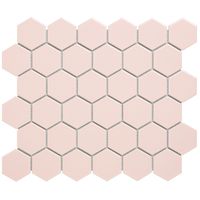 Tegelsample: The Mosaic Factory Barcelona hexagon mozaïek tegels 28x33 roze - thumbnail