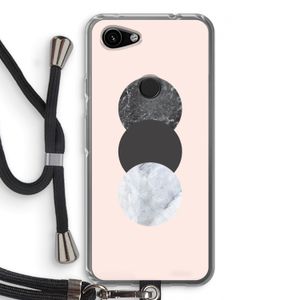 Marmeren cirkels: Pixel 3a Transparant Hoesje met koord