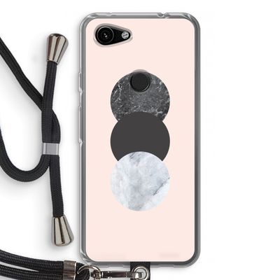 Marmeren cirkels: Pixel 3a Transparant Hoesje met koord