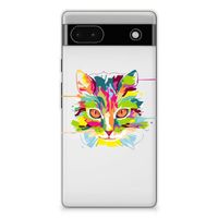 Google Pixel 6A Telefoonhoesje met Naam Cat Color