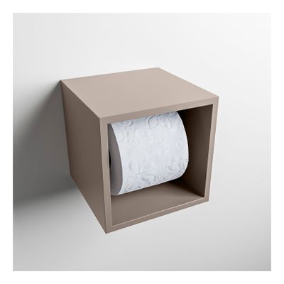 Mondiaz EASY Toiletrolhouder solid surface in- en opbouw 16x16 cm kleur Smoke
