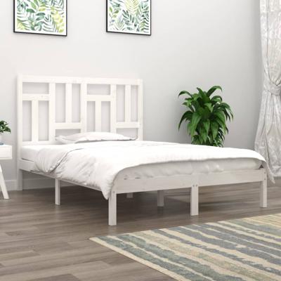 Bedframe zonder matras massief grenenhout wit 140x190 cm