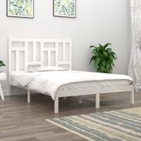 Bedframe zonder matras massief grenenhout wit 140x190 cm