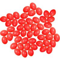50x Plastic rode eitjes 6 cm decoratie/versiering - Feestdecoratievoorwerp