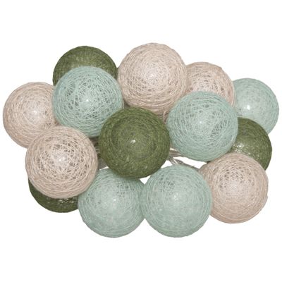 Lichtslinger/lichtsnoer met 16 decoratieve verlichte balletjes 3.5 cm - multi kleur mix - 255 cm