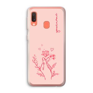 Giving Flowers: Samsung Galaxy A20e Transparant Hoesje