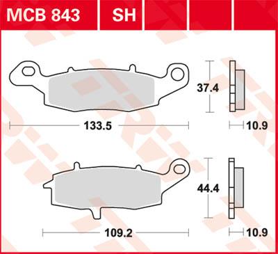 TRW Remblokken, en remschoenen voor de moto, MCB843SH Sinter street