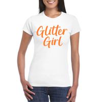 Verkleed T-shirt voor dames - glitter girl - wit - glitter and glamour - carnaval/themafeest