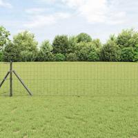 VidaXL Hek met paal grijs 0,4 x 25 m staal en pvc