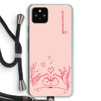 Love is in the air: Pixel 5a 5G Transparant Hoesje met koord
